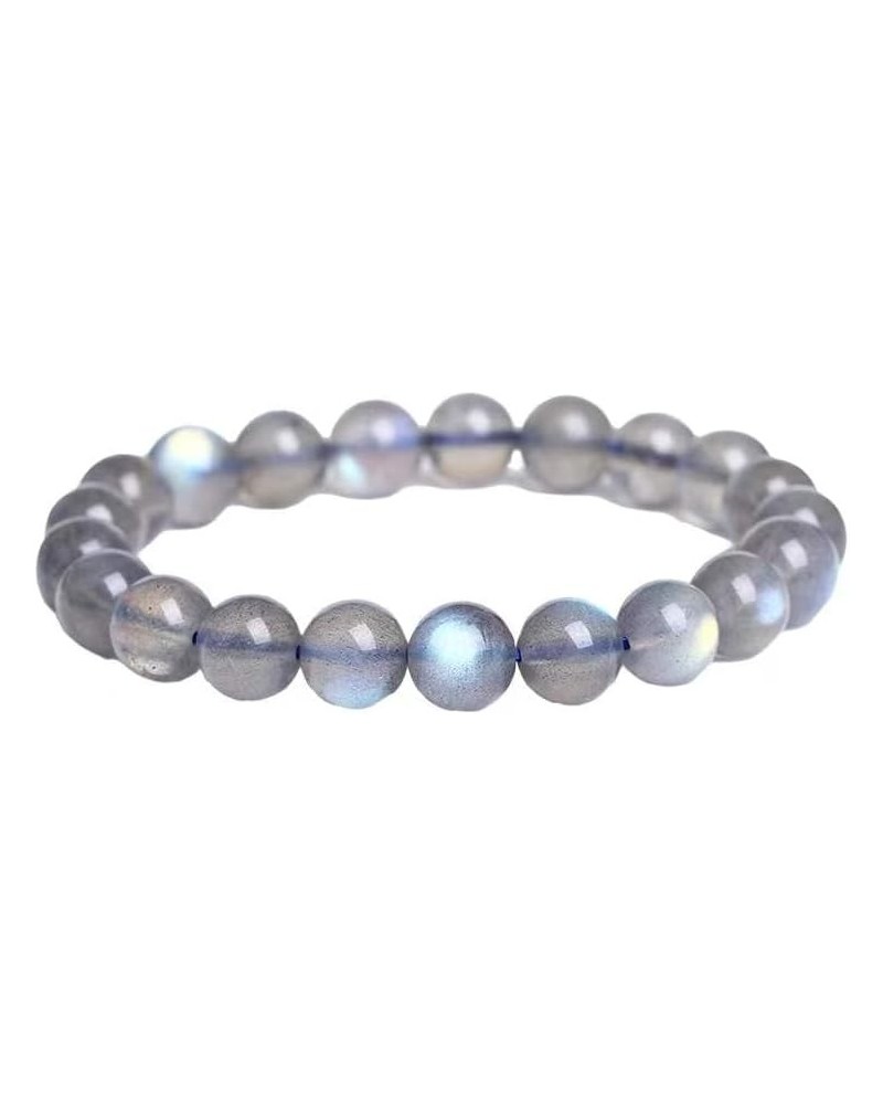 Genuine Rainbow Lights Natural Labradorite Moonstone Gemstone Round Bead Crystal Bracelet $11.73 Bracelets