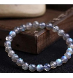 Genuine Rainbow Lights Natural Labradorite Moonstone Gemstone Round Bead Crystal Bracelet $11.73 Bracelets