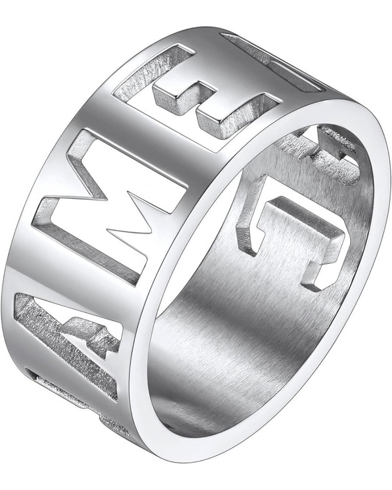 Personalized Name Ring 9mm/15mm Custom Name Plate Ring Engrave Any Names/Fidget Spinner Ring for Women Men Stainless Steel Je...