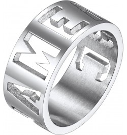 Personalized Name Ring 9mm/15mm Custom Name Plate Ring Engrave Any Names/Fidget Spinner Ring for Women Men Stainless Steel Je...