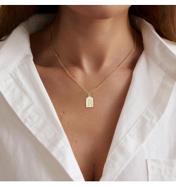 Gold Initial Necklaces for Women, 14K Gold Plated A-Z Letter Pendant Necklace Dainty Gold Necklace Cute Name Monogram Choker ...