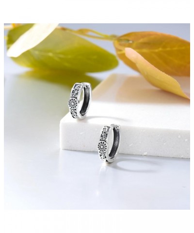 Sun Mountain Hoop Earrings 925 Sterling Silver Hypoallergenic Huggie Earrings Graduation Birthday Christmas Gifts for Men Wom...