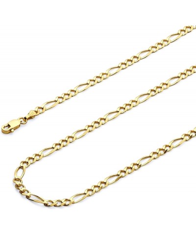 14K Solid Gold Light Figaro Chains (Select Options) 18 Inches Yellow Gold $253.75 Necklaces