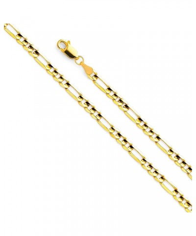 14K Solid Gold Light Figaro Chains (Select Options) 18 Inches Yellow Gold $253.75 Necklaces