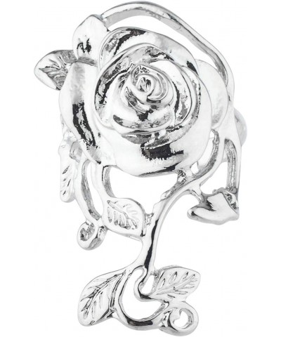 Silver Tone Roses Sterling Plated Fancy Fashionable Women Ring $8.17 Rings