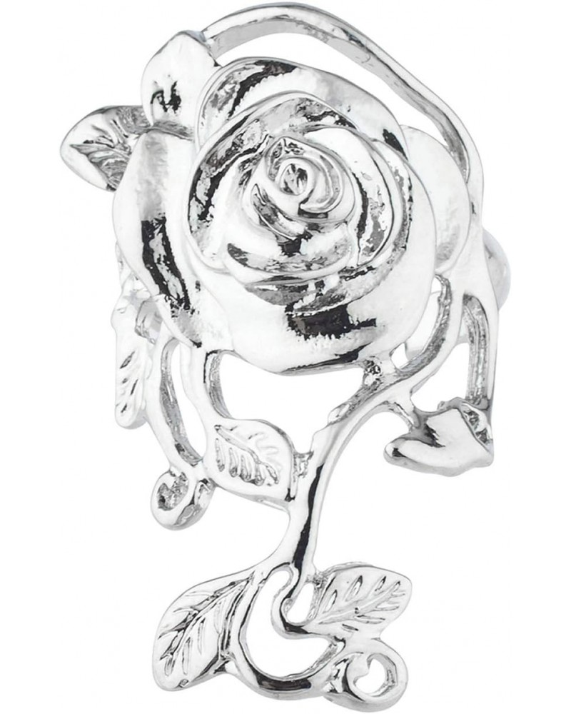 Silver Tone Roses Sterling Plated Fancy Fashionable Women Ring $8.17 Rings