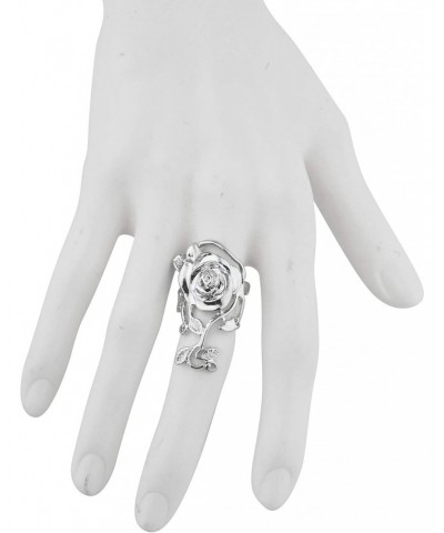 Silver Tone Roses Sterling Plated Fancy Fashionable Women Ring $8.17 Rings