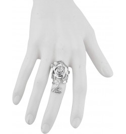 Silver Tone Roses Sterling Plated Fancy Fashionable Women Ring $8.17 Rings