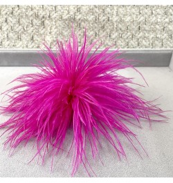 Ostrich Feather Brooch Fashion Brooch Pins Corsage Hair Clip Headwear Hairpin Hairband for Derby Hat Cocktail Party Rose Red ...