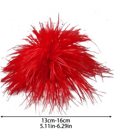 Ostrich Feather Brooch Fashion Brooch Pins Corsage Hair Clip Headwear Hairpin Hairband for Derby Hat Cocktail Party Rose Red ...