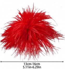 Ostrich Feather Brooch Fashion Brooch Pins Corsage Hair Clip Headwear Hairpin Hairband for Derby Hat Cocktail Party Rose Red ...