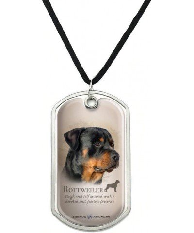 Rottweiler Rottie Dog Breed Military Dog Tag Pendant Necklace with Cord $8.49 Necklaces