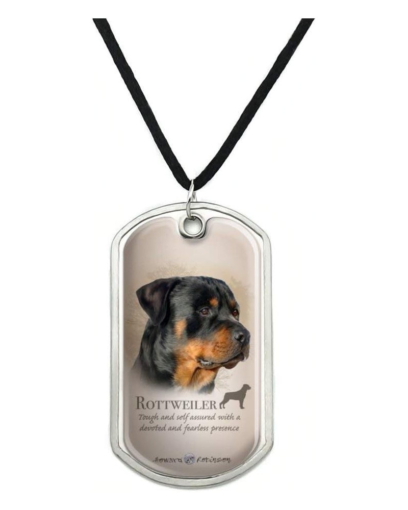 Rottweiler Rottie Dog Breed Military Dog Tag Pendant Necklace with Cord $8.49 Necklaces