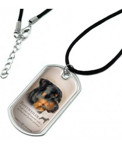 Rottweiler Rottie Dog Breed Military Dog Tag Pendant Necklace with Cord $8.49 Necklaces