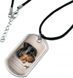 Rottweiler Rottie Dog Breed Military Dog Tag Pendant Necklace with Cord $8.49 Necklaces