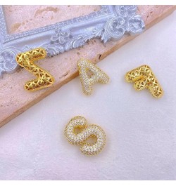 Bubble Letter Necklace Balloon Initial Necklaces for Women Girls Dainty Alphabet Pendant 14K Gold Plated Puffy Name Personali...