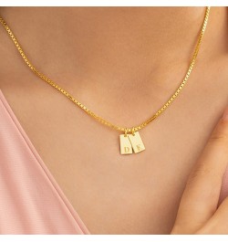 Initial Necklaces for Women 14K Gold Plated Letter Necklace Dainty Name Necklace Personalized A-Z Initial Tag Pendant Choker ...