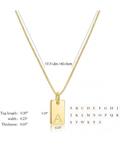 Initial Necklaces for Women 14K Gold Plated Letter Necklace Dainty Name Necklace Personalized A-Z Initial Tag Pendant Choker ...