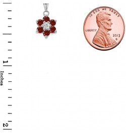 Dainty Sterling Silver Personalized Birthstone CZ Flower Pendant Necklace July Birthstone 20.0 Inches $22.22 Necklaces