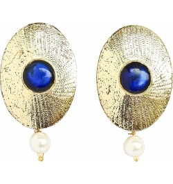 Indian Bollywood Artistic stud designer Earrings jewelry in Gold or Silver Tone For Women. D307 Blue $9.34 Earrings