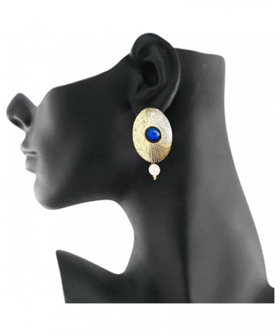 Indian Bollywood Artistic stud designer Earrings jewelry in Gold or Silver Tone For Women. D307 Blue $9.34 Earrings