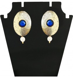 Indian Bollywood Artistic stud designer Earrings jewelry in Gold or Silver Tone For Women. D307 Blue $9.34 Earrings