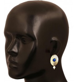 Indian Bollywood Artistic stud designer Earrings jewelry in Gold or Silver Tone For Women. D307 Blue $9.34 Earrings