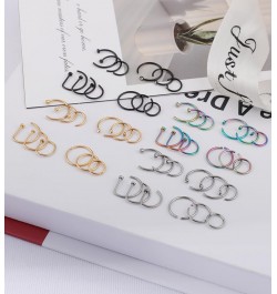 G23 Titanium Nose Rings Hoops for Sensitive Skin 20g Pure Titanium Hoop Nose Rings for Women Men D-Shaped 12Pcs Thin Nose Hoo...