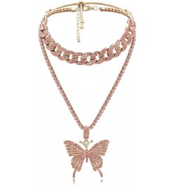 Big Crystal Butterfly Pendant Choker Necklace Rhinestone Chain Statement Necklace Jewelry Fashion Party Accessories for Women...