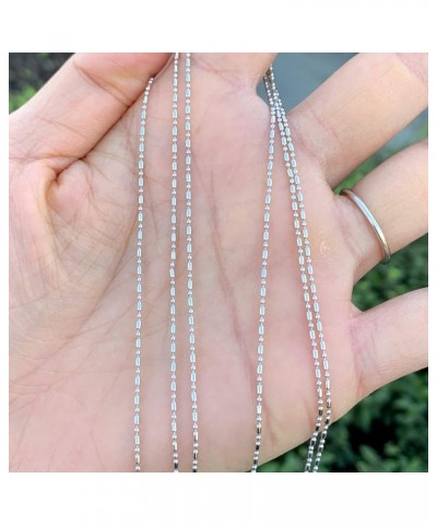 Authentic Sterling Silver Cute 1mm Beaded Ball Chain Necklace Women Men Hypoallergenic Tarnish Resistant Rhodium Plated Jewel...