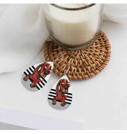 Leather Earrings for Women Teardrop Double-Sided Dangle Lightweight Girls Leaf Earrings Dachshund Dog $7.40 Earrings