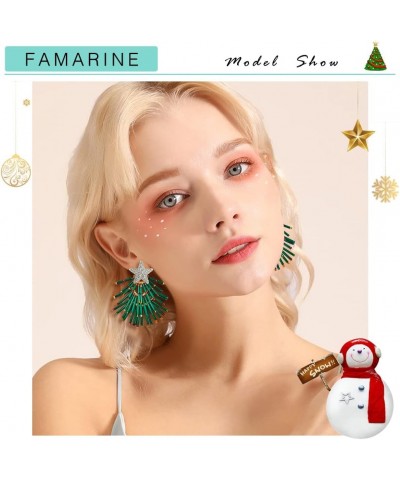 Christmas Earrings Tree Lights Linear Snowflake Deer Drop Earrings Holiday Christmas Gift Christmas Tree Star $10.99 Earrings