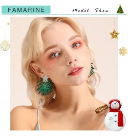 Christmas Earrings Tree Lights Linear Snowflake Deer Drop Earrings Holiday Christmas Gift Christmas Tree Star $10.99 Earrings