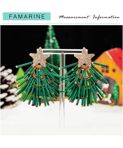 Christmas Earrings Tree Lights Linear Snowflake Deer Drop Earrings Holiday Christmas Gift Christmas Tree Star $10.99 Earrings