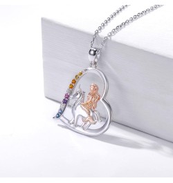 Highland Cow/Unicorn/Turtle/Moon Fairy/Axolotl/Owl/Mermaid/Cat/Cat and Girl/Frog/Wolf Necklace 925 Sterling Silver Animal Nec...