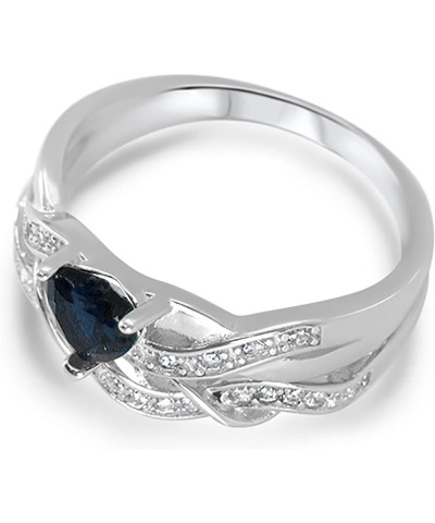 His and Hers 3 Piece Trio Sterling Silver Titanium Blue Wedding Band Engagement Ring Set Her 9 - His 9 $39.90 Sets