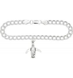 Sterling Silver Penguin on 4 Millimeter Charm Bracelet 7.0 Inches $21.97 Bracelets