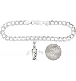 Sterling Silver Penguin on 4 Millimeter Charm Bracelet 7.0 Inches $21.97 Bracelets