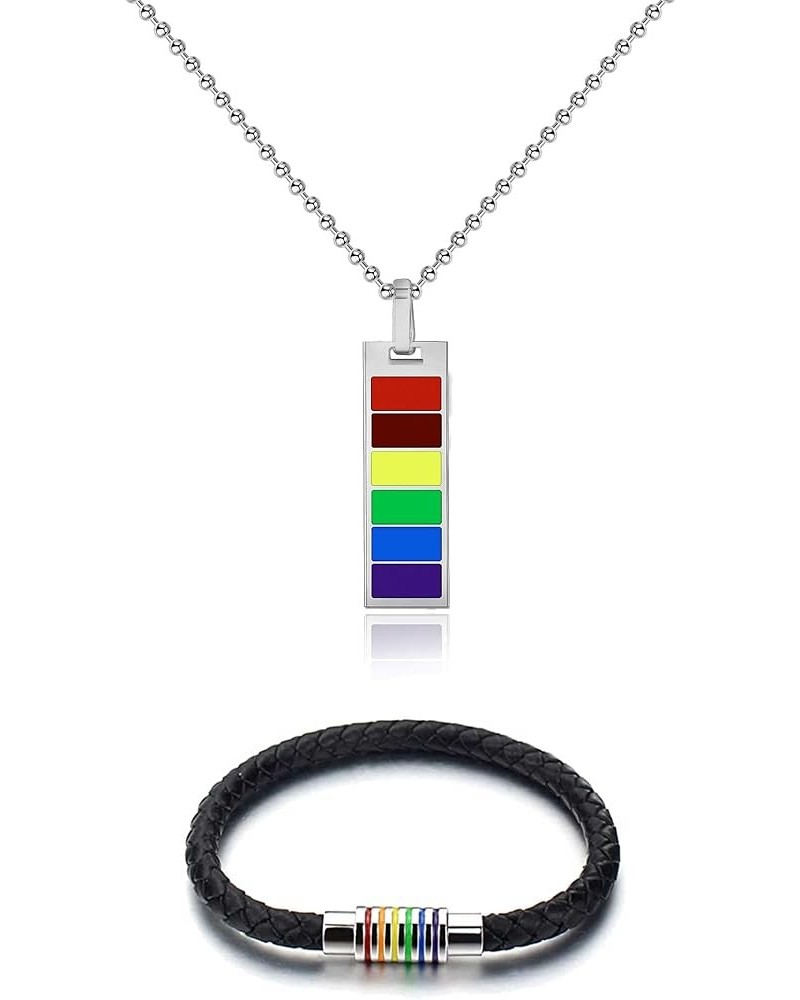 Pride Bracelets LGBT Rainbow Bracelets for Women Men LGBT Pride Braided Bracelet for Couple O:Pride Necklace Bracelet $6.09 B...