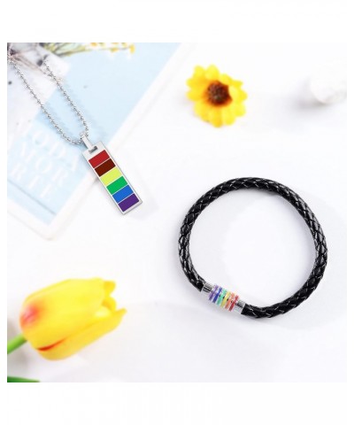 Pride Bracelets LGBT Rainbow Bracelets for Women Men LGBT Pride Braided Bracelet for Couple O:Pride Necklace Bracelet $6.09 B...