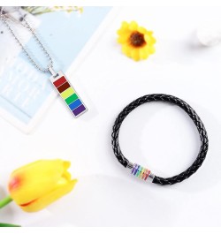 Pride Bracelets LGBT Rainbow Bracelets for Women Men LGBT Pride Braided Bracelet for Couple O:Pride Necklace Bracelet $6.09 B...