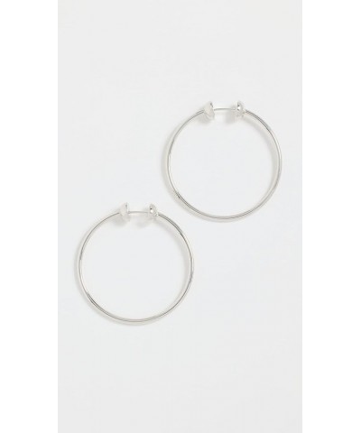 Women's Icon Hoops Small Rhodium $50.60 Earrings