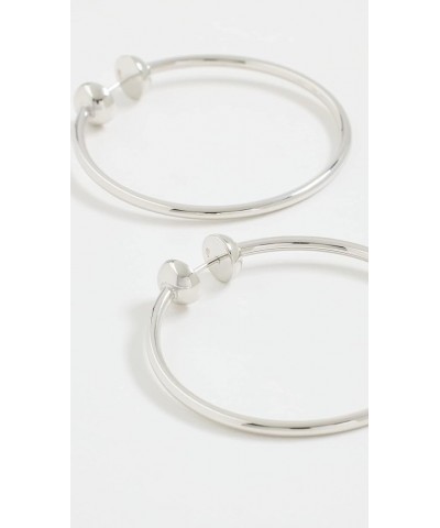 Women's Icon Hoops Small Rhodium $50.60 Earrings