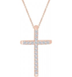 Moissanite Cross Pendant Necklace for Women in 18K Gold Over Plated Sterling Silver Lab Created Diamond Birthday Christmas Gi...