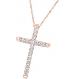 Moissanite Cross Pendant Necklace for Women in 18K Gold Over Plated Sterling Silver Lab Created Diamond Birthday Christmas Gi...