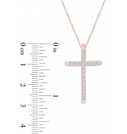 Moissanite Cross Pendant Necklace for Women in 18K Gold Over Plated Sterling Silver Lab Created Diamond Birthday Christmas Gi...