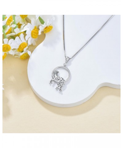 Cheetah Pendant Necklace Leopard Round Necklace Silver Panther Necklace Jewelry Gift for Women Girls $22.16 Necklaces