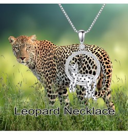 Cheetah Pendant Necklace Leopard Round Necklace Silver Panther Necklace Jewelry Gift for Women Girls $22.16 Necklaces