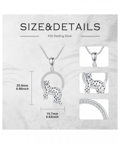 Cheetah Pendant Necklace Leopard Round Necklace Silver Panther Necklace Jewelry Gift for Women Girls $22.16 Necklaces