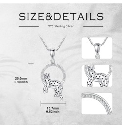 Cheetah Pendant Necklace Leopard Round Necklace Silver Panther Necklace Jewelry Gift for Women Girls $22.16 Necklaces